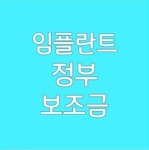 임플란트 정부 보조금